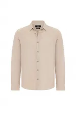 Antioch Beige Linen Blend Men's Shirt