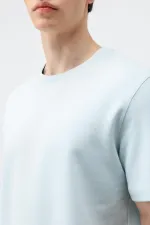 T-shirt basique Antioch bleu clair pour homme, coupe classique