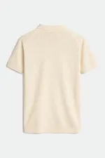 T-shirt homme Antioch à col polo texturé en maille d'os