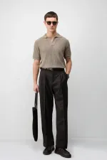 Antioch Bej Premium Dokulu Erkek Triko T-Shirt