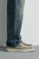 Mocassins en cuir suédé Antioch avec surpiqûres en pierre