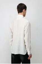 Antioch Ekru Crinkled Relax Fit Erkek Gömlek