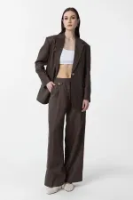 Antioch Coffee 100% Linen Women's Blazer Jacket