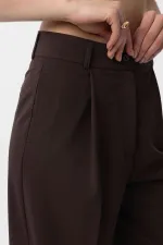 Antioch Coffee Pleated Women's Trousers