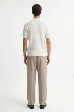 Antioch Ekru Dokulu Polo Yaka Erkek T-Shirt