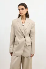 Antioch Beige Double-Breasted Women's Blazer