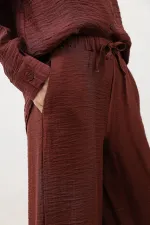Pantalon drapé à jambes ajustables Antioch Burgundy pour femme