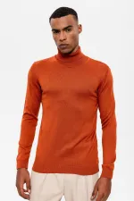 Antioch Kiremit Tam Boğazlı Erkek Triko