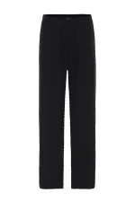 Antioch Black Textured Women's Suit with Tie Detail