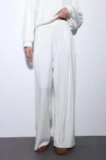 Antioch Ekru Geniş Paça Relaxed Kadın Takım