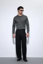 Pull basique pour homme Antioch Anthracite à texture douce