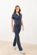 Antioch Smoke Grey Polo Collar Women's T-Shirt