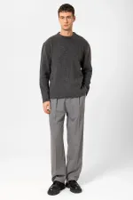 Antioch Antrasit Yün Görünümlü Erkek Kazak