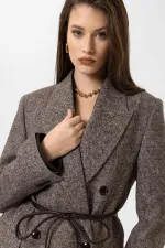 Manteau croisé à chevrons pour femme Antioch Coffee