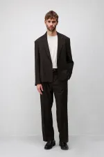 Antioch Koyu Kahve Relaxed Fit Erkek Blazer Ceket