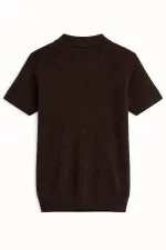 Antioch Kahve Dokulu Polo Yaka Erkek T-Shirt