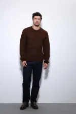 Antioch Coffee Knit Textured Men's Sweater