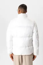 Antioch Beyaz Dik Yaka Kauçuk Şişme Mont