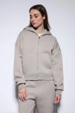 Antioch Light Mink Zip-Up Hooded Women's Sweatshirt