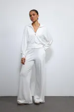 Ensemble de survêtement rayé à jambes larges Antioch Off-White