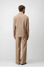 Veste blazer pour homme Antioch Mink Relax Fit en lin mélangé