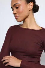 T-shirt basique à manches longues Antioch Claret Red