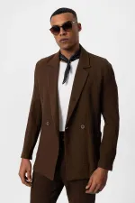 Antioch Coffee Double-Breasted Unlined Men's Blazer Jacket