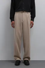 Antioch Taş Relax Fit Baggy Pilili Erkek Pantolon