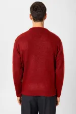 Pull homme Antioch bordeaux aspect laine
