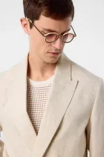 Veste blazer homme Antioch Ecru Relax Fit en lin mélangé