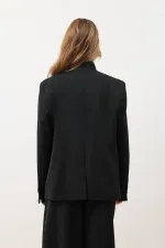 Antioch Siyah Dik Yaka Kadın Blazer Ceket