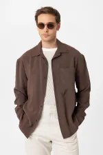 Chemise homme Antioch Coffee Relax Fit en tissu modal