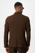 Antioch Coffee Double-Breasted Unlined Men's Blazer Jacket