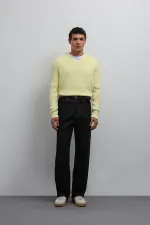 Antioch Yellow Textured V-Neck Men's Sweater