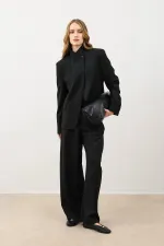 Antioch Siyah Dik Yaka Kadın Blazer Ceket