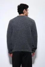 Pull en maille texturée anthracite Antioch pour homme
