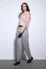 Antioch Açık Gri Pensli Kadın Pantolon