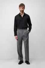 Pantalon plissé Antioch Grey Relax Fit pour homme