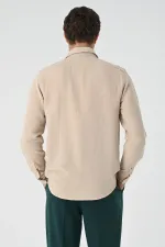 Chemise à manches longues beige clair Antioch pour homme