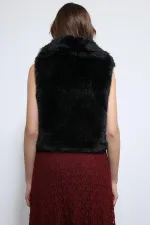 Gilet Antioch noir aspect peluche