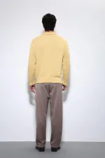 Pull basique pour homme Antioch jaune à col polo