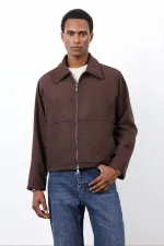 Antioch Kahve Regular Fit Dokulu Erkek Mont