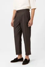 Pantalon homme Antioch Coffee plissé taille haute
