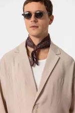 Antioch Bej Oversize Astarsız Erkek Blazer Ceket