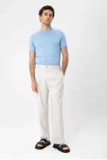 T-shirt en maille à col rond Antioch Bebe bleu