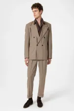 Antioch Vizon Rahat Kruvaze Çizgili Erkek Blazer Ceket