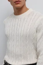 Pull en maille texturée blanc cassé Antioch pour homme