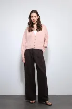 Gilet Antioch rose poudré en laine mélangée