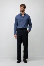 Antioch Açık Lacivert Relax Fit Pilili Erkek Pantolon