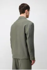Antioch Khaki Modal Blend Relaxed Fit Men's Blazer Jacket